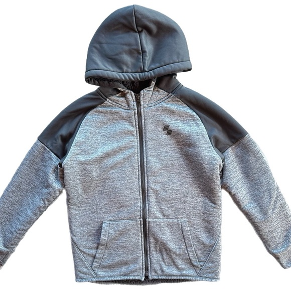 The Children’s Place Boys Grey Faux Fur Lined Zip Hoodie Size 10-12 - Picture 1 of 6